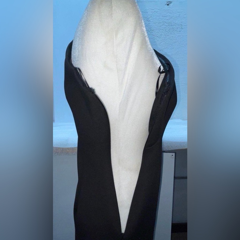ELIZA J ONE SHOULDER ROSETTE DRESS, NWT, BLACK, Size  8 - Picture 6 of 8